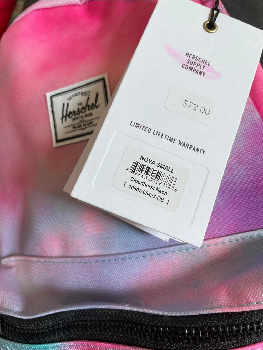 NWT Herschel Nova Small Cloudburst Neon Backpack